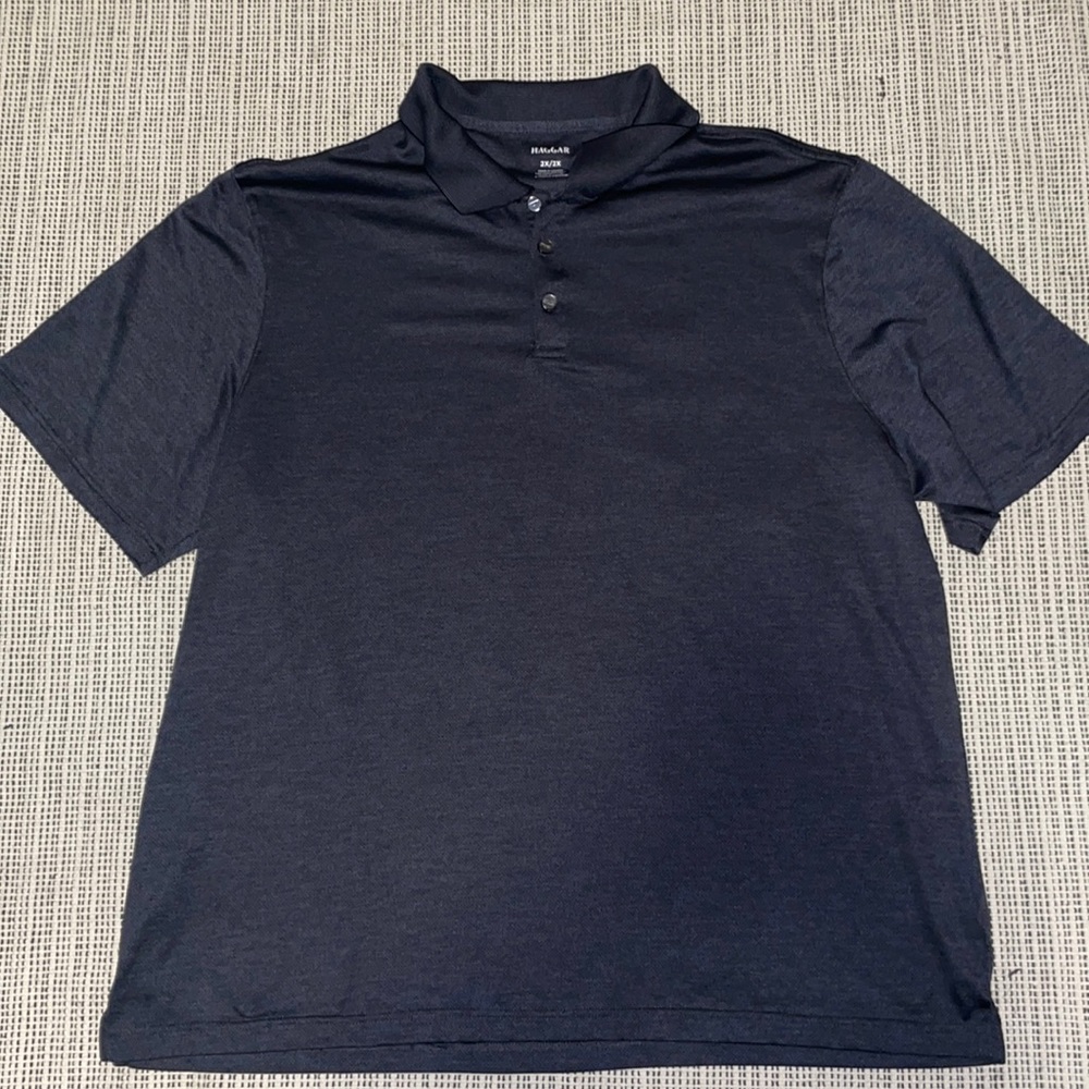 #23🤪🏷Used Hagar 2X collared t shirt black grayish color